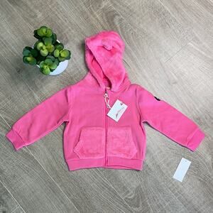NWT JESSICA SIMPSON Pink Plush Faux Trim Hooded Jacket